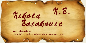 Nikola Bataković vizit kartica